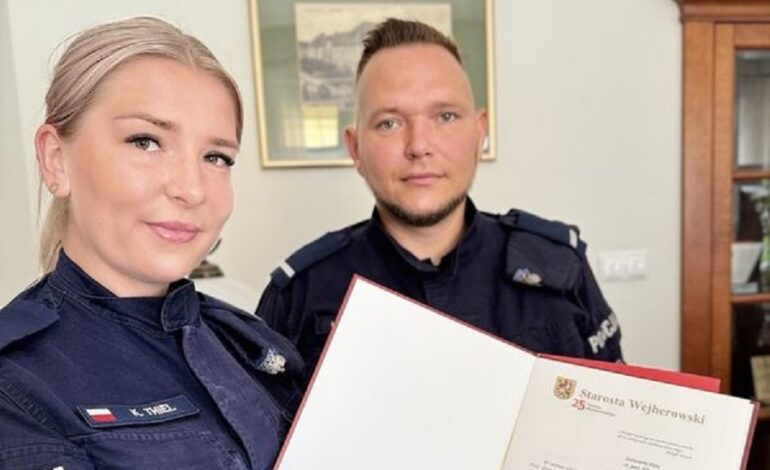 Wejherowscy policjanci wyróżnieni za bohaterską postawę